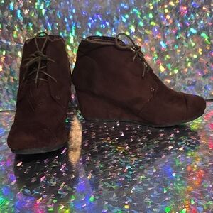 Forever- Dark Brown Wedge Boots